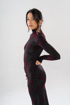 Abito lungo tessuto a rilievo