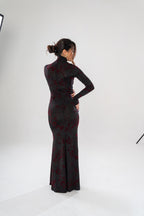 Abito lungo tessuto a rilievo