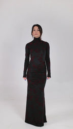 Abito lungo tessuto a rilievo